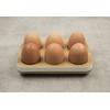 Pebbly NBA108 Egg Tray, Bamboo, White, 17 x 12 x