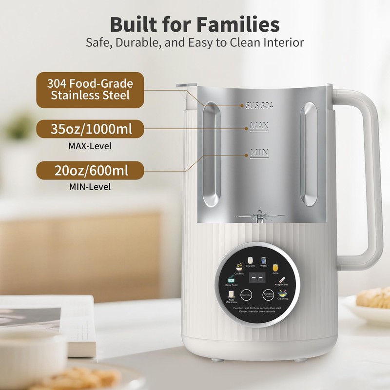 ANHANE 35oz Nut Milk Maker Machine: 8-in-1 Soy Milk Maker