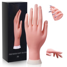 Practice Hand for Acrylic Nails, Flexible Nail Mannequin Hands for Nails Practice, Bendable Training Fake Hand Manicure for Nail Art Beginners