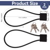 Pack of 2 Cable Lock with Key, Small Cable Lock