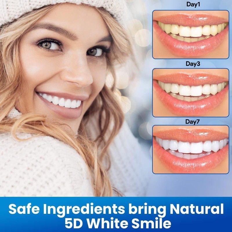 5D White Teeth Whitening Strips, 14 Treatment for Teeth Whitening,