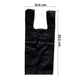 AlfaEx - Heavy Duty Poop Bags - Leak Proof & Non See Through - Extra Thick Pet Waste Bags - Easy Tie Handles - Unscented - Black - 6 x 14 Inches. (240 counts - Pack of 2)