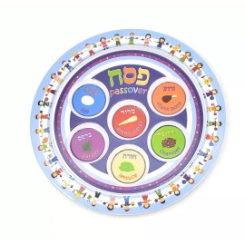 Passover Set for Children Incl Melamine Seder Plate Matching Matzah Cloth + more