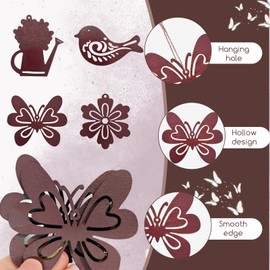 Kabwea Pack of 12 Wooden Hanging Garden Ornaments, Spring Decoration, Spring Decoration for Hanging