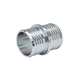 HPS AHU-100-SL 1" Billet 6061 Aluminum Joiner Hose Union Connector, 2" Length, Silver, 25mm OD