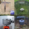 Tiardey Camping Stove Windscreen 10 Plates Aluminum Folding Portable with
