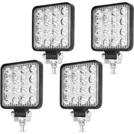 YITAMOTOR 4Pcs 4Inch LED Light Bar LED Pod Light, Square Flood Work Light Offroad Light Led Fog Light Boat Truck Light Driving for Tractor 12V 24V ATV 4X4