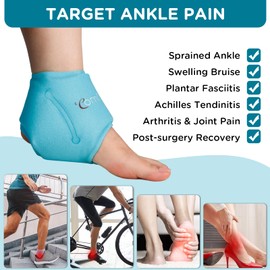 Comfytemp Ankle Ice Pack Wrap 2Packs, Reusable Gel Heel Ice Packs for Injuries, Hot Cold Foot Ankle Ice Pack for Ankle