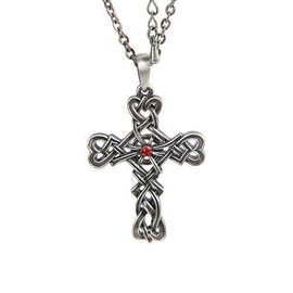 Atl CELTIC DESIGN VINE CROSS NECKLACE PENDANT PEWTER ALLOY