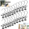 BUZIFU 20 Pcs Portable Laundry Hooks, No-slip Metal Boots Hangers,Single