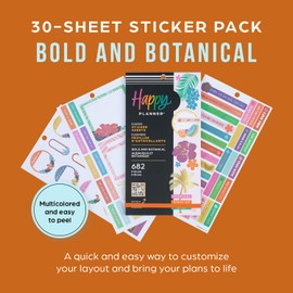 Happy Planner Sticker Pack for Calendars, Journals, and Planners, Easy-Peel Stickers and Scrapbook Accessories, Seasonal Classic Theme, Classic Size, 30 Sheets, 690 Total Stickers
