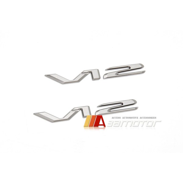 3D Style 2x 3D New V12 Side Emblem Letters Badge