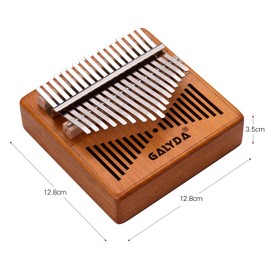 17-Key Thumb Piano Wooden  Mbira Musical Instrument with Carrying Bag Tuning Hammer Finger Protector Sticker Wipe Cloth