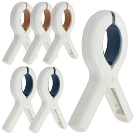 SWKJ 6 PCS Beach Towel Clips for Sun Loungers, Large Beach Towel Pegs, Non-Slip Sunbed Towel Clips, Strong Grip Clothes Pegs for Sun Loungers, Laundry, Beach, Pool Chairs, Sunbeds