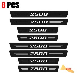 8Pcs For Silverado 2500 Carbon Fiber Cab Door Sill Plate Scuff Threshold Cover