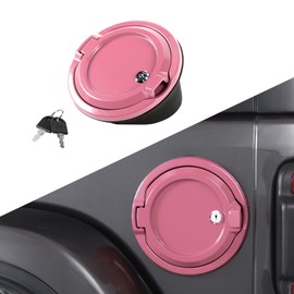 SQQP JL - Tapa de depósito de gasolina para puerta de combustible, accesorios exteriores de aluminio compatibles con Jeep Wrangler JL JLU y Unlimited Sport Rubicon Sahara 2/4 puertas (rosa)