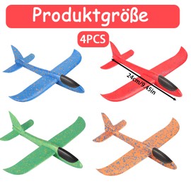RQcMid 4 pezzi giocattolo aereo in polistirolo per bambini, pattinaggio per giochi all'aperto, 24 cm, aerei EPP, colori casuali