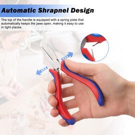 Needle Nose Pliers Set - 8 Pcs High Hardness Carbon Steel Mini Pliers with Ergonomic Handle, Automatic Shrapnel Design, and Multiple Types of Jaws for Repairing Electronics and Cutting Wires