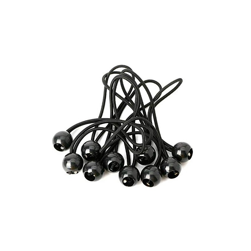 10 in Heavy Duty Elastic Black Ball Bungees Tarp -