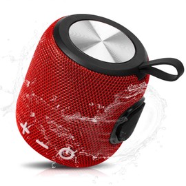 Bluetooth Speaker: Powerful Stereo Sound, IPX7 Waterproof, True Wireless Stereo Pairing, Portable Design, Latest Bluetooth V5.2 - Perfect for LG Velvet 5G UW, Beach, Outdoor, Home, Parties- Red