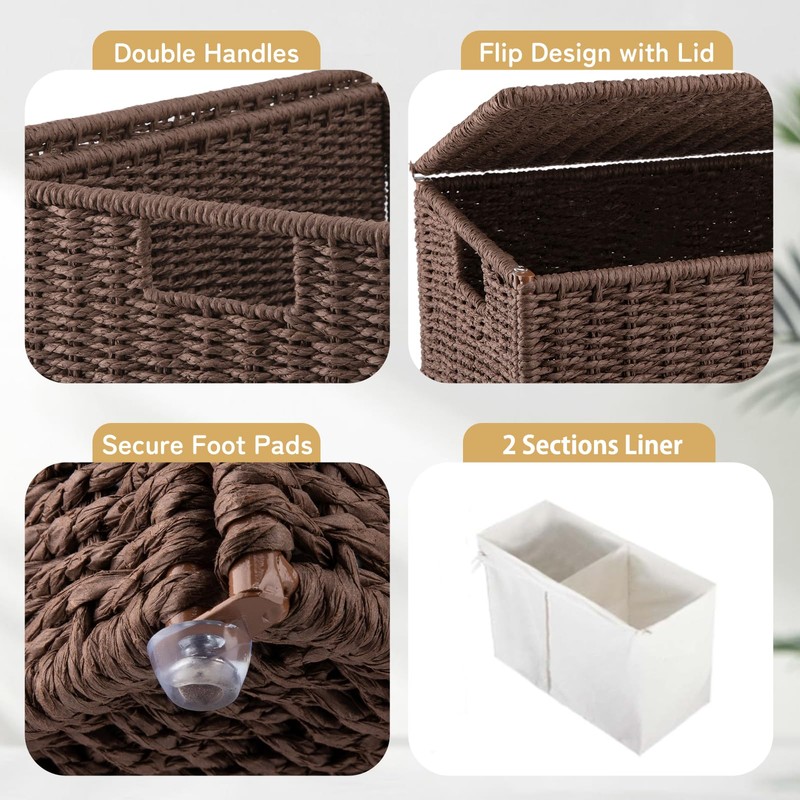 OIAHOMY Laundry Hamper with Lid, 110L(29.1 Gal) Large Wicker Laundry