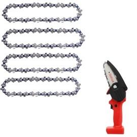 [ 4 Pcs ] 6 Inch Mini Chainsaw Chain 36 Drive Links 1/4LP .043, 6 Inch Replacement Chains for Cordless Electric Portable Mini Chainsaw For Wood Branch Cutting