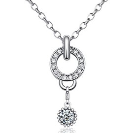 Morella Women's Charm Necklace Stainless Steel 70 cm with Charms Pendant Amulet in Velvet Bag, Stainless Steel, Cubic Zirconia