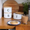 Harbour Housewares Stackable Tea Coffee Sugar Canisters with Bamboo Lids
