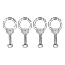 PATIKIL M6x25 Lifting Shoulder Eye Bolts 304 Stainless Steel Female Thread Hex Screw Nuts Gasket Flat Washers for Hanging Chain Wire Rope Set of 4