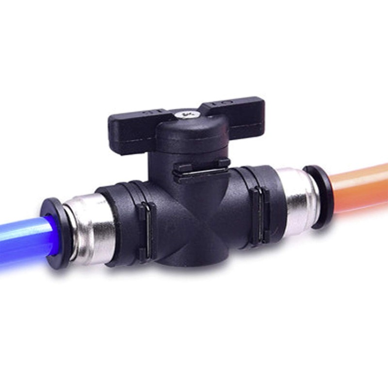 DGZZI Pneumatic Ball Valve 1/4"x1/4" OD Pneumatic Push to Fitting