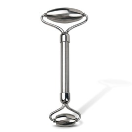 CUTELIILI Stainless Steel Facial Roller - Metal Face and Eye Roller, Gua Sha Facial Tools Stainless Steel, Cooling Dual Sided Stainless Steel Facial Roller Massager