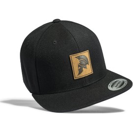 Gym Cap Flexfit Snapback: Sparta Helmet (Leather Patch) – Spartan Cap Men & Women, black