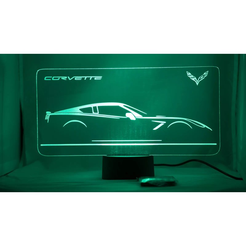 Corvette c7 Acrylic Engraved Rgb Led Night Stand