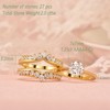 Wuziwen 2 Carats Bridal Ring Set for Women Yellow Gold