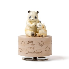 DANVON Panda Music Box Figurine, Sculpted Hand-Painted Musical Figure Gifts, for Birthday Anniversary, Play You are My Sunshine
