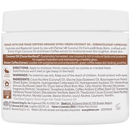Palmers Coconut Oil Formula, Blsamo Corporal Humectante - Concentrado Slido con Aceite de Coco y Vitamina E, Dermatolgicamente Probado, 100g          
