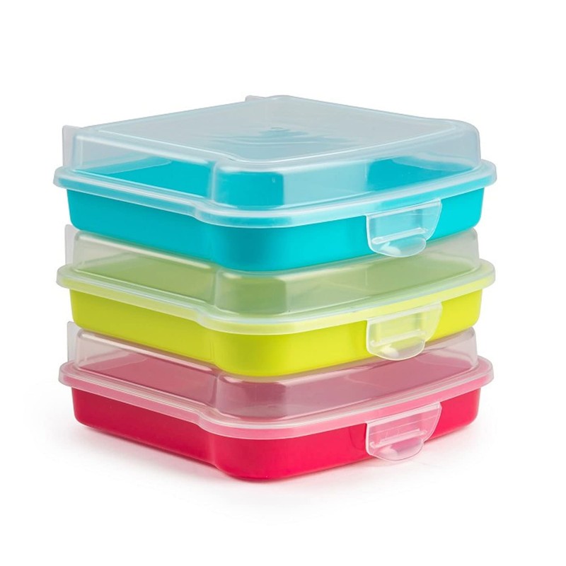 QILZO® Sandwich Holder, Lunch Holder, Snack Box, Reusable Food Storage,