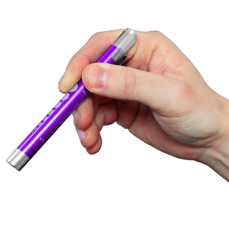 2pc Purple, RE-GEN Aluminium Re-Usable LED Doctors Nurses Pen Light