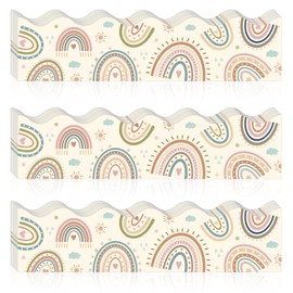 59ft Bulletin Board Border Decorations Self Adhesive Boho Rainbow Borders Classroom Bulletin Wall Window Door Decor.(Boho 60)
