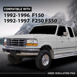 G-PLUS Hood Insulation Pad Truck Under w/Clips Compatible with Ford F150 1992-1996/Fit Ford F250 F350 1992-1997