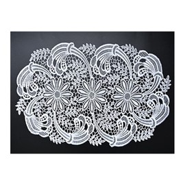 SweetBaku European Lace Doily Placemat Table Center Table Mat Cloth 30x45 30x90 (45cm, Daisy)