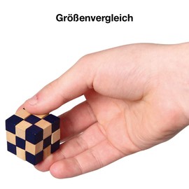 Bartl 108760 Snake Dice Puzzle Game Mini 3 x 3 x 3 Blue / Natural