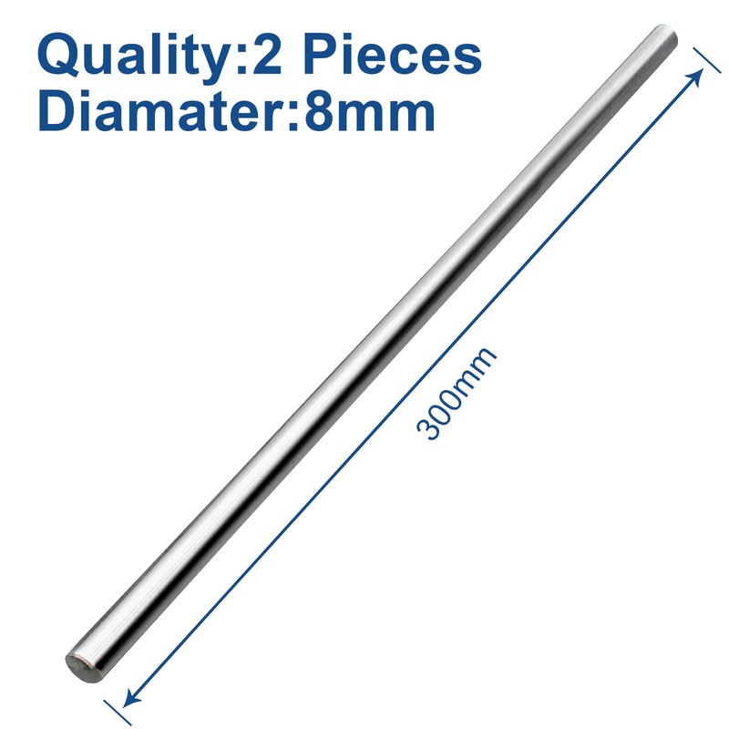 2-Pack 8mm x 300mm Linear Motion Rods Shaft Guide for