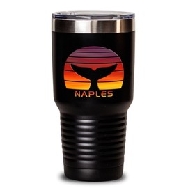 Artistic Naples Florida Tumbler Insulated 30oz Native Whale Fan Vacation Souvenir Cool Keepsake Home