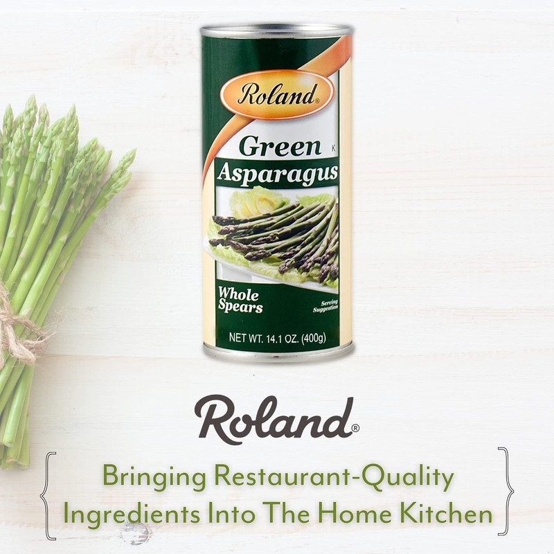 Roland Foods Whole Green Asparagus Spears, Specialty Imported Food, 14.1