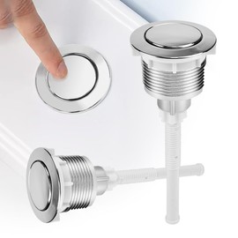 Toilet Flush Buttons Replacement, KYYGKY 2 PCS 38mm Toilet Push Button Single Press Push Button Toilet Cistern Push Button Round Head Toilet Flush Replacement Kit for Bathroom Toilet Water Tank Repair
