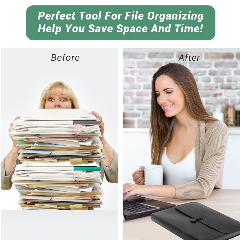 Lamitocs A4 Document Folder, File Organiser with 13 Compartments and