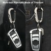 PJYTAC Titanium Carabiner Keychain with Key Rings, Multi-Function Keychain Quick