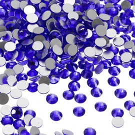 PATIKIL 2880Pcs SS16 Round Flatback Rhinestones, 3.8-4.0mm Flat Back Crystal Glass Gems Diamonds for DIY Crafts Clothes Shoes Nail Art Decoration, Blue