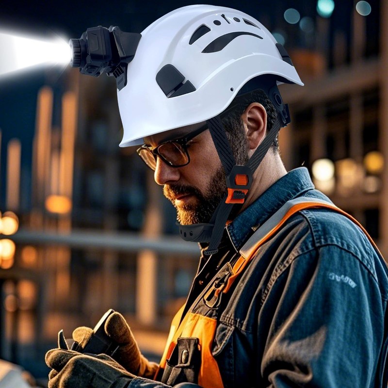 RDSGSO Industrial Safety Helmet with Light RGS-8C Adjustable Vents Breathable